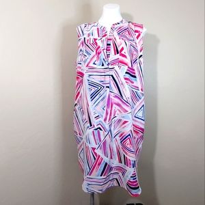 Attention Sleeveless Shift Moo Moo Dress | Multicolor | Size XL